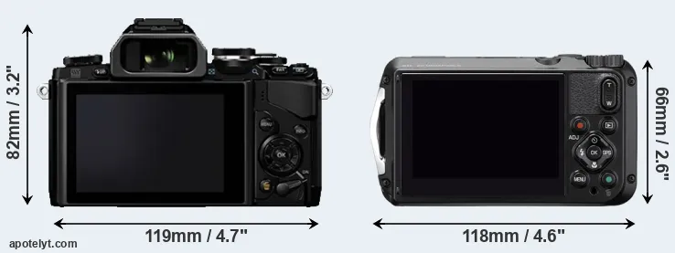 Comparison E-M10 or WG-6 rear