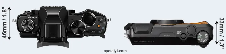 Compare E-M10 versus WG-6 top