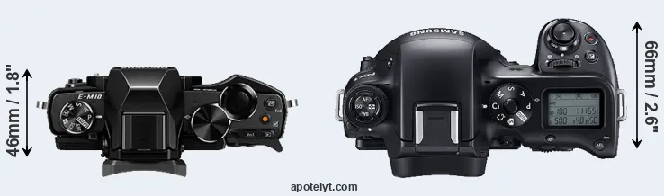 Compare E-M10 versus NX1 top
