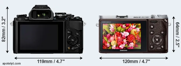 Comparison E-M10 or NX500 rear