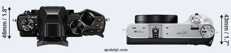 Compare E-M10 versus NX500 top