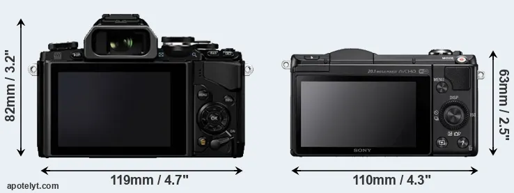 Comparison E-M10 or A5000 rear