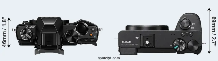 Compare E-M10 versus A6600 top