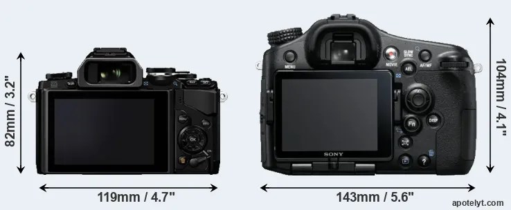 Comparison E-M10 or A77 rear