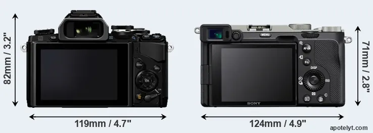 Comparison E-M10 or A7C rear