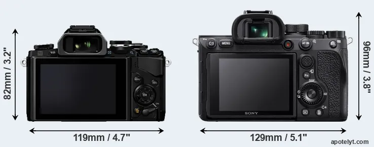 Comparison E-M10 or A7R IV rear