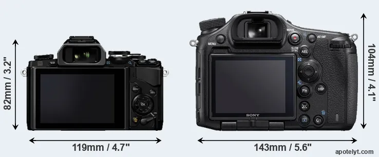 Comparison E-M10 or A99 II rear