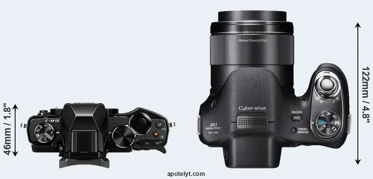Compare E-M10 versus H400 top