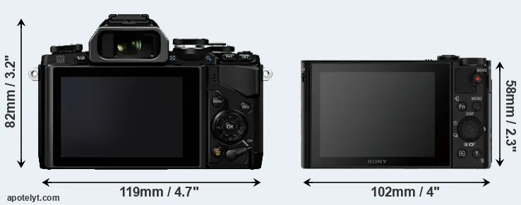 Comparison E-M10 or HX90V rear