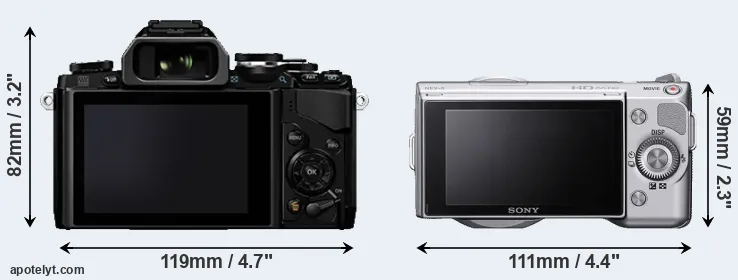 Comparison E-M10 or NEX-5 rear