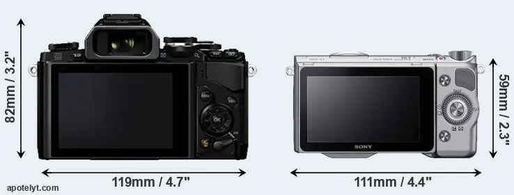 Comparison E-M10 or NEX-5T rear