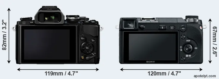 Comparison E-M10 or NEX-6 rear