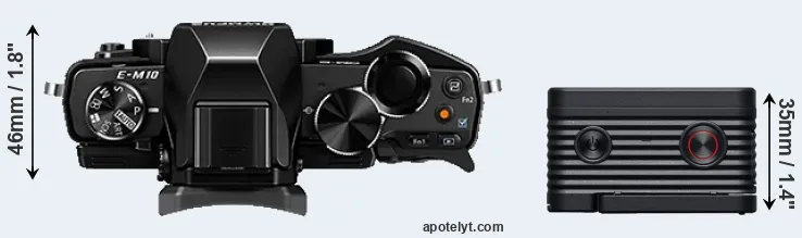Compare E-M10 versus RX0 II top