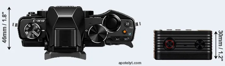 Compare E-M10 versus RX0 top
