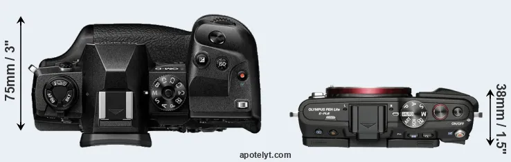 Compare E-M1X versus E-PL6 top