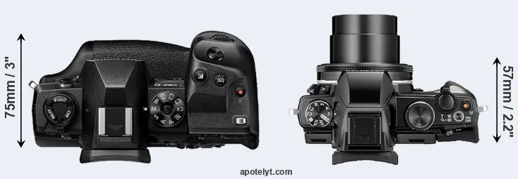 Compare E-M1X versus Stylus 1 top