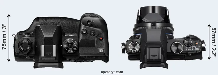 Compare E-M1X versus Stylus 1s top