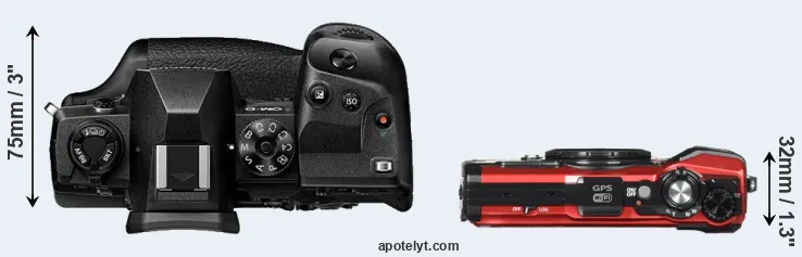 Compare E-M1X versus TG-5 top
