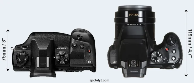 Compare E-M1X versus FZ82 top