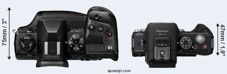 Compare E-M1X versus G3 top
