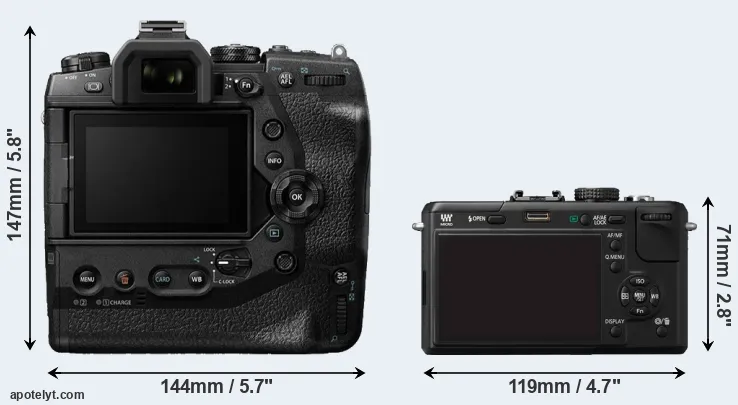 Comparison E-M1X or GF1 rear