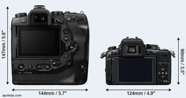 Comparison E-M1X or GH2 rear