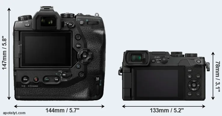 Comparison E-M1X or GX8 rear
