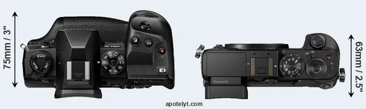 Compare E-M1X versus GX8 top