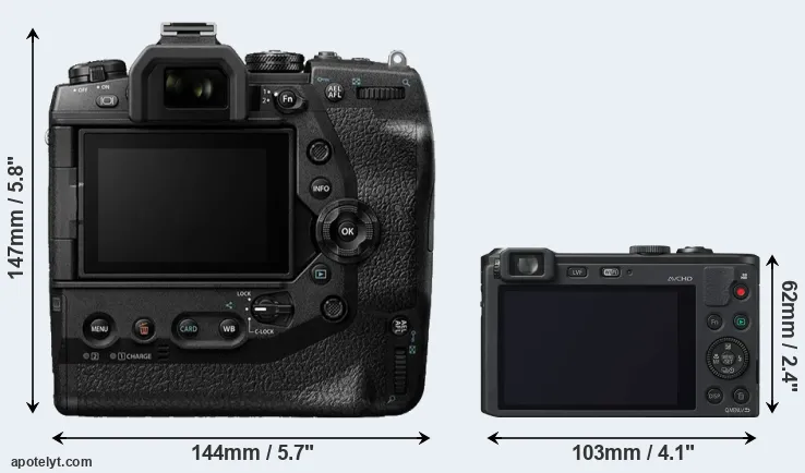Comparison E-M1X or LF1 rear