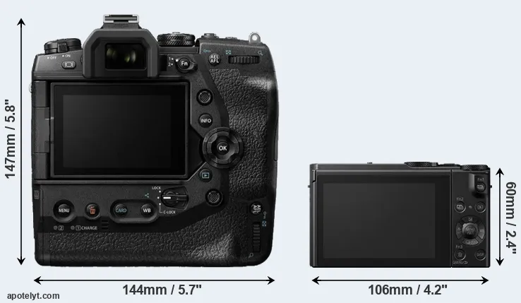 Comparison E-M1X or LX10 rear