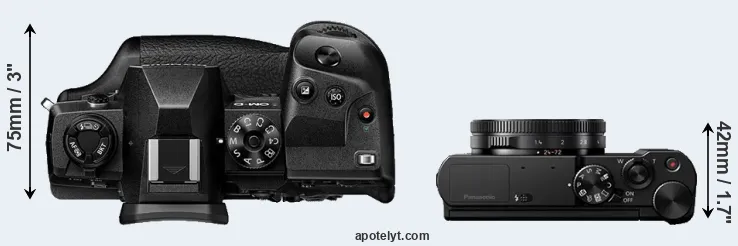 Compare E-M1X versus LX10 top