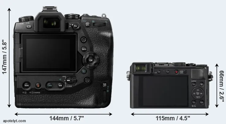 Comparison E-M1X or LX100 II rear
