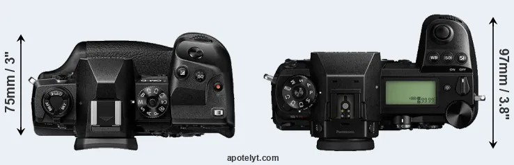 Compare E-M1X versus S1R top