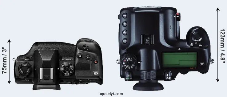 Compare E-M1X versus 645Z top