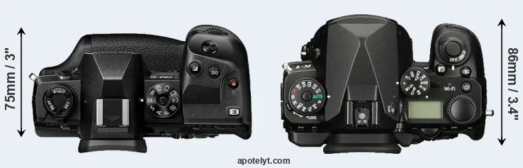 Compare E-M1X versus K-1 top