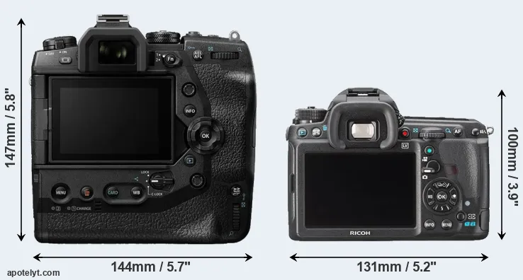 Comparison E-M1X or K-3 rear