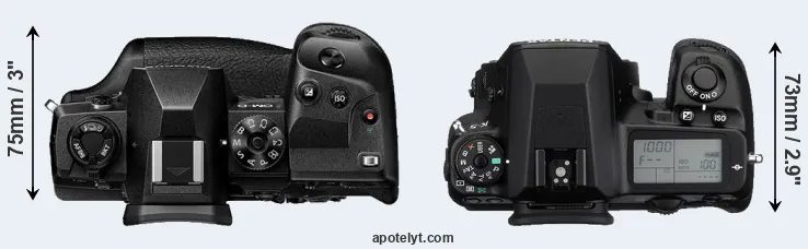 Compare E-M1X versus K-5 top
