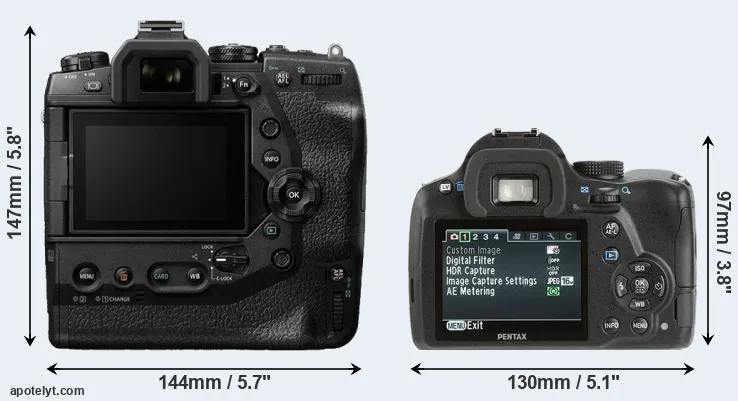 Comparison E-M1X or K-500 rear
