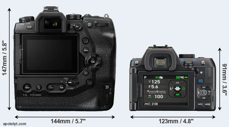 Comparison E-M1X or K-S2 rear