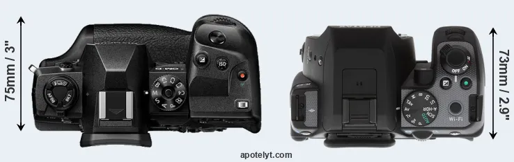 Compare E-M1X versus K-S2 top
