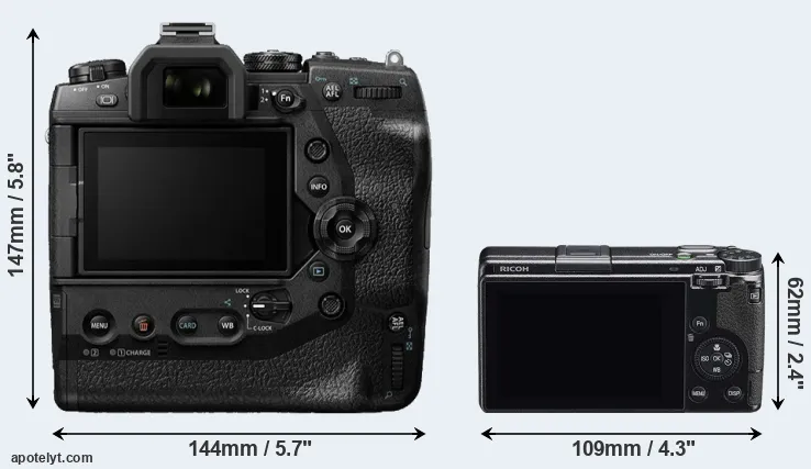 Comparison E-M1X or GR IIIx rear