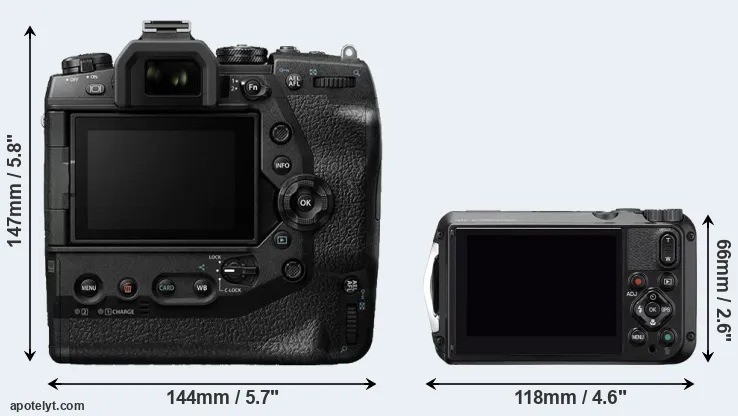 Comparison E-M1X or WG-6 rear