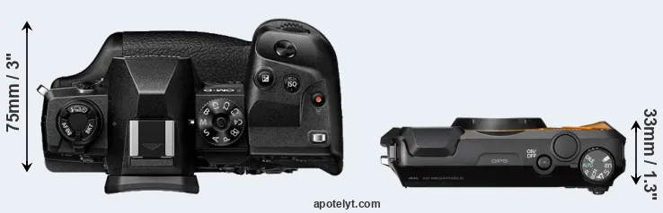 Compare E-M1X versus WG-6 top