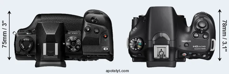 Compare E-M1X versus A58 top