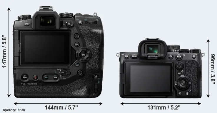Comparison E-M1X or A7 IV rear