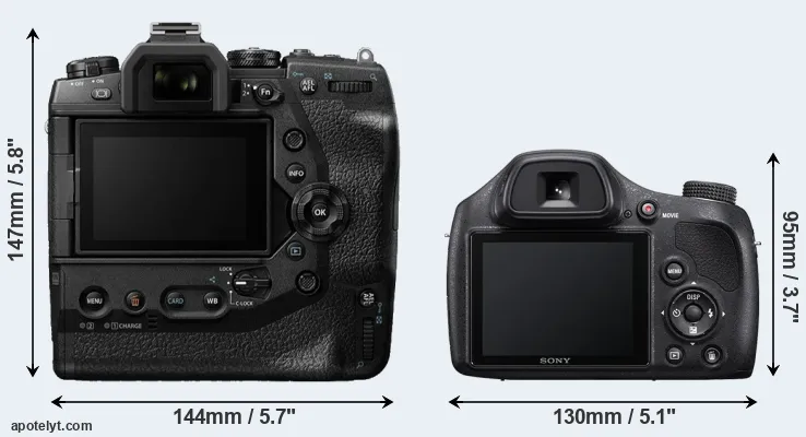 Comparison E-M1X or H400 rear