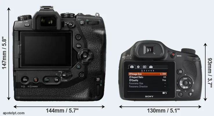 Comparison E-M1X or HX350 rear