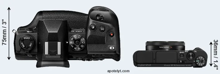 Compare E-M1X versus HX99 top