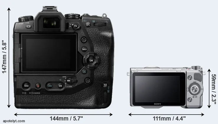 Comparison E-M1X or NEX-5T rear