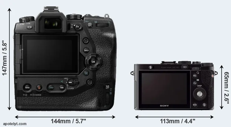 Comparison E-M1X or RX1 rear